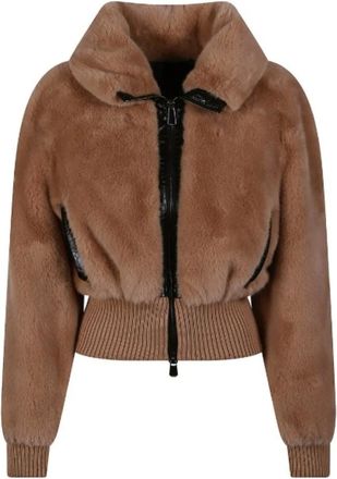 Pinko Pinko, Jassen, Dames, Beige, M, Bagels Bomber