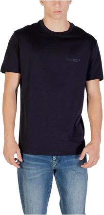 A|X Armani Exchange T-shirt van katoen met ronde hals en korte mouwen - Heren - T-shirts - Blauw - XS - Katoen - Tops