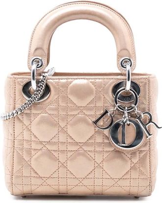 Dior Pre-owned Dior Mini Iridescent Lambskin Cannage Lady Dior 17-BO-1125