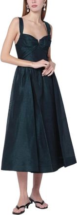 Zimmermann Midi Dresses, female, Green, Size: S Rebellion Drape Midi Dress
