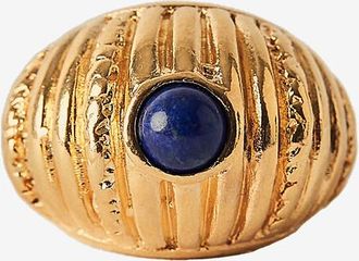 Paola Sighinolfi Geriffelter goldener Ring mit Lapislazuli Reef