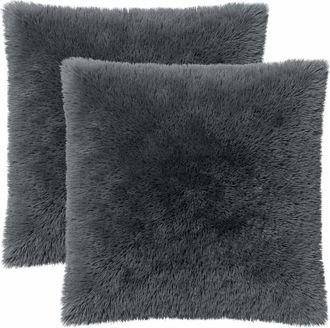 vidaXL Coj&iacute;n Con Almohada Heerlen 2 Uds. Gris Antracita Fleece Pv Vidaxl
