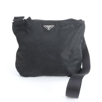 Prada Black Nylon Messenger Bag Shoulder Bag (Pre-Owned)