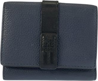 Loewe Black Brown Navy Leather Wallet (Tri-Fold) (Pre-Owned)
