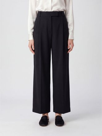 Giorgio Armani High-Waisted Wide-Leg Tailored Silk Trousers