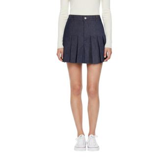 A.P.C. Blue Pleated Mini Skirt