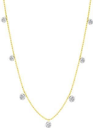 Graziela Small Floating Diamond Necklace in Yellow in Yellow Gold at Nordstrom