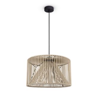 Paco Home Paco Home L&aacute;mpara Colgante Led Sal&oacute;n L&aacute;mpara Colgante Comedor Vintage Mimbre Look Boho L&aacute;mpara Colgante, Schwarz 14 (de)