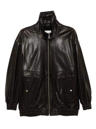 Nour Hammour Beck jacket - women - Cupro/Viscose/Lambskin - S - Brown