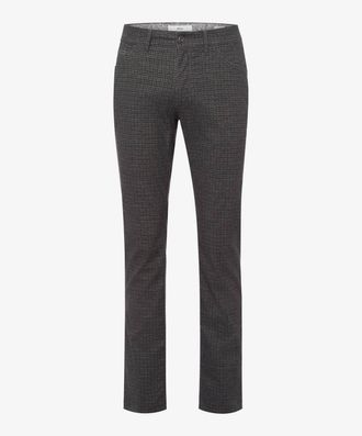 Brax Mens Woolook Houndstooth Chuck Five Pocket Trousers In Graphite