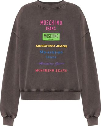 Moschino Felpa con stampa logo - Grigio