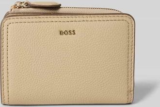 HUGO BOSS Portemonnaie aus echtem Rindsleder Modell LANAH SMALL WALLET in Beige, Gr&ouml;&szlig;e 1