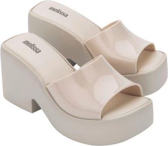 Melissa Posh Platform Slide Sandal in Light Beige at Nordstrom, Size 10
