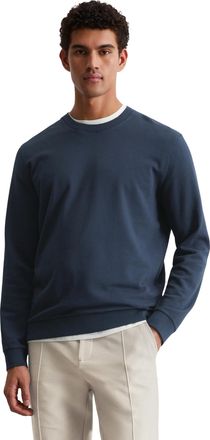 Marc O'Polo Sweatshirt MARC OPOLO, Herren, Gr. S, blau (schwarz navy), Sweatware, Obermaterial: 100% Baumwolle, regular fit h&uuml;ftlang, Rundhals, B&uuml;ndchen, Sweatshi