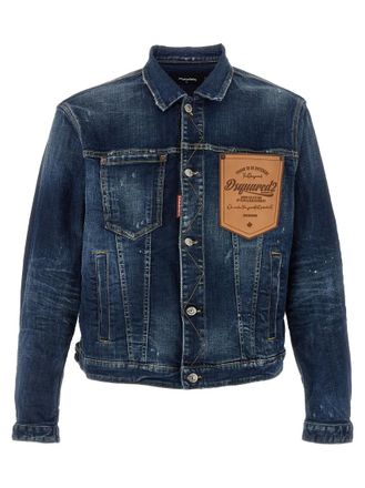 Dsquared2 Blue Dark Perfect Wash Over Denim Jacket