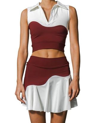 Port de Bras Gio Wave Top in Burgundy-Chantilly at Nordstrom, Size X-Small