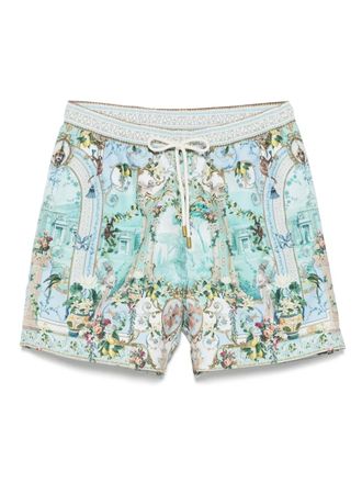 Camilla graphic-print swim shorts - Green