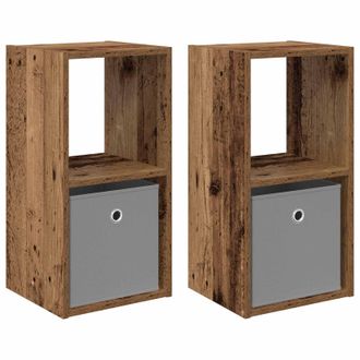 vidaXL Mesita De Noche 2 Pcs Madera Vieja 30,5 X 27 X 59,5 Cm Vidaxl