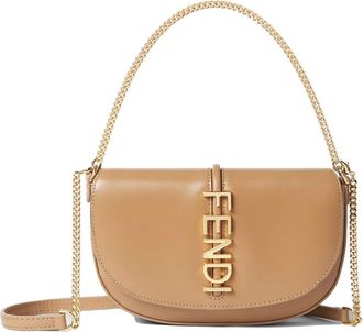 Fendi Handbags, female, Beige, Size: ONE SIZE Fendigraphy Wallet on Chain