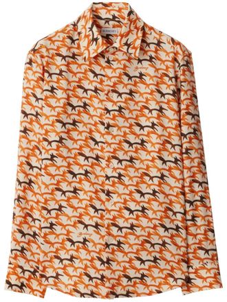 Burberry Wollen overhemd met vossenprint - Oranje