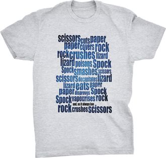 Generic Rock Paper Scissors Lizard Spock Big Bang T-Shirt (Grey, XXL)