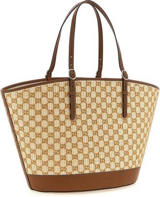 Gucci GG Monogram Canvas Tote Bag - Beige