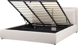 Beliani Ottoman Bed Fabric BAJONNA 180 x 200 cm (EU Super King) Beige