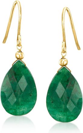 Canaria Canaria Emerald Drop Earrings in 10kt Yellow Gold