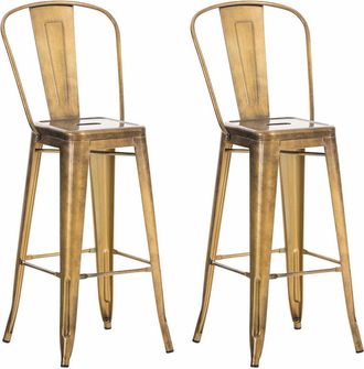 Clp Set 2x Taburete Industrial Aiden Dorado