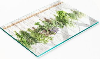 OEM Tabla Decorativa De Cristal Para Servir Aperitivos Con Cuerda Para Hierbas, 80x52 Cm