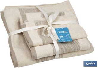 cofan Cofan - Juego De 3 Toallas Nature 600 G/m2 Gama Alma 30x50 50x100 70x140 Cm