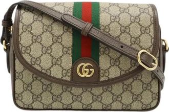 Gucci Pre-owned Ophidia GG Supreme Small Schoudertas - Dames - Vintage Schoudertas - Beige - ONE Size - Vintage