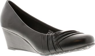 Comfort Plus Cortez Pu Womens Wedges Black 5 UK
