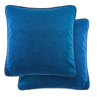 Emma Barclay Chelsea - Soft Touch Velvet Luxury Cushion Cover in Orange - Navy - Emma Barclay | TJ Hughes Navy/Orange