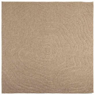 vidaXL Alfombras De &Aacute;rea Moir&eacute; Agira Natural 120 X 120 Cm Poli&eacute;ster Vidaxl