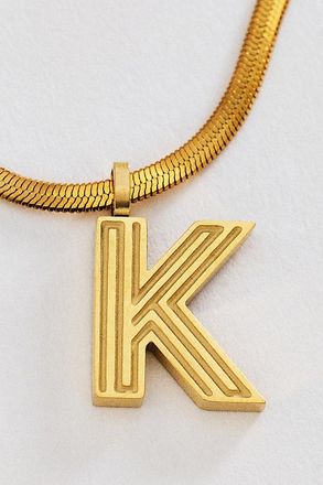 Anthropologie Water Resistant Initial Necklace