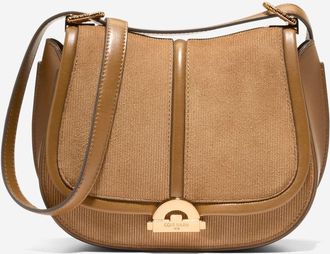 Cole Haan Womens Celenea Corduroy Saddle Bag - Brown