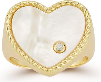 Glaze Jewelry Mother-of-Pearl Heart Ring in Gold at Nordstrom Rack, Size 8