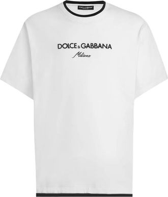 Dolce & Gabbana T-Shirt In Cotone Effetto Layering Con Logo Ricamato-Uomo