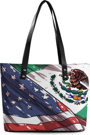 Generic A-mericans Mexico Flag Tote Bags for Women Cute Shoulder Purses Handbags