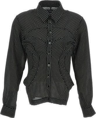 Junya Watanabe Black Polka Dot Fluid Fabric Shirt