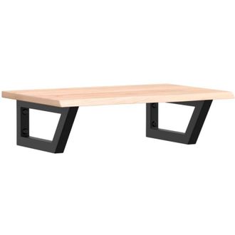 vidaXL Vidaxl - Estante De Lavabo De Pared De Acero Y Madera Maciza De Roble