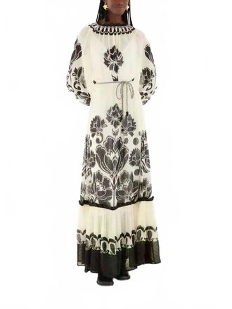 Farm Rio Floral Arabesque Maxi Dress In Cream