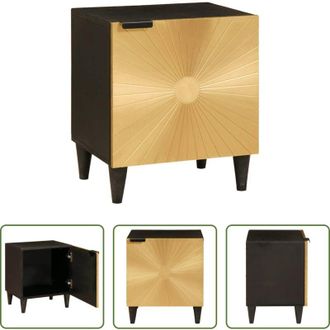 vidaXL Comodino in legno - Armadio da Notte Nero e Oro 40 x 33,5 x 46 cm