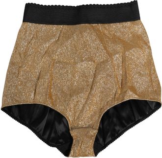 Dolce & Gabbana Womens Gold Silk Blend High Waist Girdle Panty Underwear Clothing
