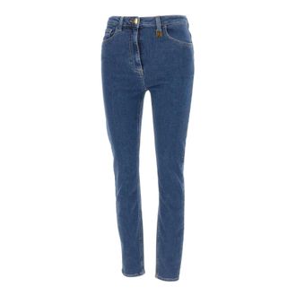 Elisabetta Franchi Skinny Jeans, female, Blue, Size: W29 Skinny Jeans with Logo Detail
