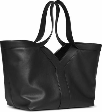 Saint Laurent Womens Tote Bag Y Black Calf Leather Shoulder