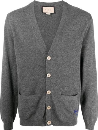 Gucci Horsebit-detail cashmere cardigan - men - Cashmere/Polyester - L - Grey