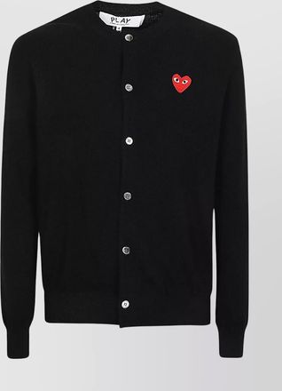 Comme Des Gar&ccedil;ons logo wool cardigan with ribbed cuffs
