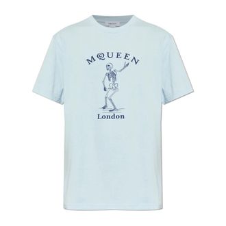 Alexander McQueen Hombre, Camisetas, Azul, Talla: L